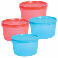 Deals, Discounts & Offers on  - Wonder Plastic Prime Super Fresh 1000 Container Set, 4 Pcs Container 1000 ml, 2 Red 2 Blue Color, Made In India, KBS02161