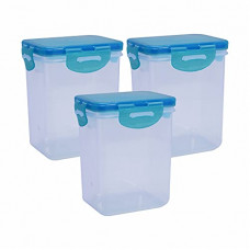 Deals, Discounts & Offers on  - Wonder Plastic Prime Klick N Seal 102 Air Tight Container, Set of 3, 600 ml, Green Color, Made in India, KBS00448