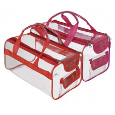 Deals, Discounts & Offers on  - Heart Home Large Size Transparent Cosmetic Bag, Shoes Bag,Travel Toiletry Bag, With Sturdy Zipper and 1 External Pocket-Set of 2 (Pink & Red) (F_26_HEARTH017060)