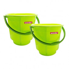 Deals, Discounts & Offers on  - Wonder Plastic Prime Bucket Set, 2 Bucket, 5 Liters, Green Color, Made in India