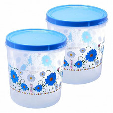 Deals, Discounts & Offers on  - Wonder Conti 105 Plastic Container Set, Set of 2 Pc, 5 Ltr, Floral Print, Blue Color, Made in India