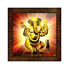 Deals, Discounts & Offers on  - Indianara Lord Ganesha Paintings (2043) Without Glass 13.8 X 13.8 inch