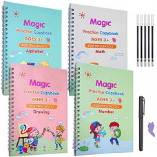 Deals, Discounts & Offers on  - BACKET (4 Book+5 Refill) Magic Practice Copybook For Kids Reusable Number & Letter Tracing Books Drawing & Math Practice Books Print Handwriting Workbook