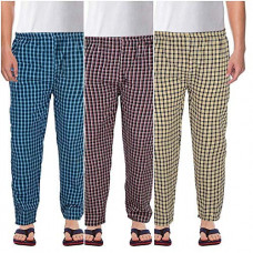 Deals, Discounts & Offers on Men - [Size M, L] DIGITAL SHOPEE Men's Cotton Checkered Pajama Lower Pant (Color-Multicolor) Pack of 3