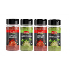 Deals, Discounts & Offers on  - Kwality Chilli Flakes 45g x 2 Jar, Oregano 20g x 2 Jar (Combo Pack of 4)
