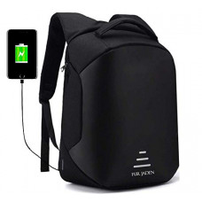 Deals, Discounts & Offers on Backpacks - Fur Jaden 20L Black Anti Theft Bag 15.6 Inch Laptop Backpack with USB Charging Port
