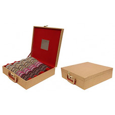 Deals, Discounts & Offers on  - Kuber Industries Wooden 2 Pieces Four Rod Bangle Storage Box (Gold) -CTKTC8735