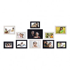 Deals, Discounts & Offers on  - Amazon Brand - Solimo Collage Photo Frames, Set of 11,Wall Hanging (6 pcs - 4x6 inch, 5 pcs - 5x7 inch, 1 pc - 8x10 inch), Black & Cream