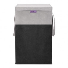 Deals, Discounts & Offers on  - PrettyKrafts Folding Laundry Basket For Clothes|Toy Storage Box with Lid & Handle, Toys Organiser, 75 Litre, Black