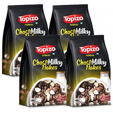 Deals, Discounts & Offers on  - Topizo Cereal Choco Milky Flakes (Zero Cholesterol Duet Chocos Vanilla Chocos) Pack of 4, 800g