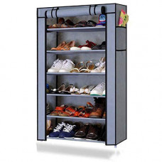 Deals, Discounts & Offers on  - Ebee Grey 6 Shelves Collapsible Shoe Rack