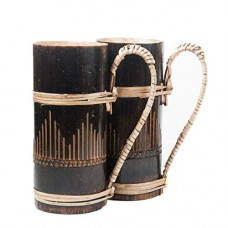 Deals, Discounts & Offers on  - North East Handicraft Bamboo Mug -Beige and Brown , Set of 2