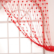 Deals, Discounts & Offers on  - Homefab India Set of 2 Red Heart Curtains