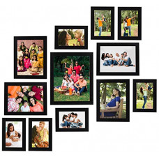 Deals, Discounts & Offers on  - Amazon Brand - Solimo Collage Photo Frames, Set of 12 (7pcs - 4x6 inch, 4pcs - 6x8 inch, 1pcs - 8x10 inch), Black