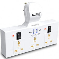 Deals, Discounts & Offers on Electronics - UBON Power Champ 2.0 Cordless Extension Board with USB Ports & 3 Universal Sockets with Individual Switch Buttons & LED Indicators, Short Circuit Protection, Compatible