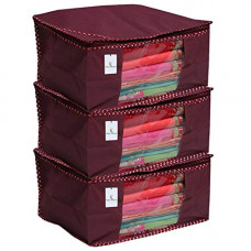 Deals, Discounts & Offers on  - Kuber Industries 3 Piece Non Woven Saree Cover Set, Maroon