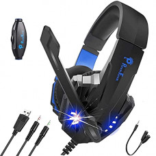 Deals, Discounts & Offers on Headphones - PunnkFunnk K20 Gaming Headset, Over Ear Gaming Headphones with Noise Canceling Mic, Compatible with Ps4, Xbox One, Nintendo Switch, Pc, Mac, Laptop, Black