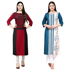 Deals, Discounts & Offers on Women - [Size XL] Pop Mantra Women's Crepe Kurta