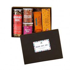 Deals, Discounts & Offers on  - Omay Foods Binge Worthy Reading Gift Box I Roasted Snacks, Tea Sachet, Bookmark I Oil-Free Healthy Snacks Hamper I Gift Box -