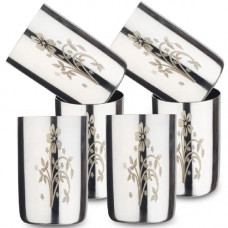 Deals, Discounts & Offers on  - LIMETRO STEEL Pack of 6 Stanless Steel Glass Set/Drinking Water Glasses/Water and Juice Glass Set (Capacity : 350 ml)
