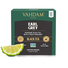 Deals, Discounts & Offers on  - Vahdam, Organic Earl Grey Tea Bags (15TBs) - CITRUSY & Delicious Whole Leaf Black Tea Blended with 100% Natural Oil of Bergamot, Natural Source of Anti-OXIDANTS