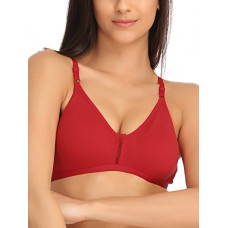 Deals, Discounts & Offers on Women - Clovia Women's Red Cotton Non-Padded Non-Wired Bra with U Back
