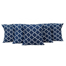 Deals, Discounts & Offers on  - Home Elite Set of 5 Microfiber Paisley Design Zippered Cushion Covers ( 16 x 16 inches, Blue)