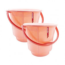 Deals, Discounts & Offers on  - Wonder Plastic Prime Bucket Set, 2 Pcs Bucket, 13 LTR, Pink Color, Made in India