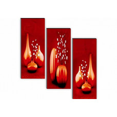 Deals, Discounts & Offers on  - SAF Set of 3 Preety Flower Pot 6MM MDF UV Textured Self Adesshive Painting 18 Inch X 15 Inch SANFJ190
