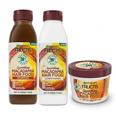 Deals, Discounts & Offers on Beauty Care - Garnier Fructis Hair Food Nourishing Macadamia Shampoo + Conditioner + 3-in-1 Mask (Combo Pack of 3)