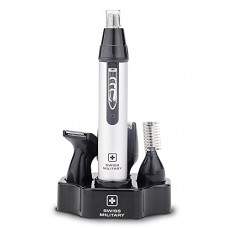 Deals, Discounts & Offers on Health & Personal Care - Swiss Military 4 in 1 Unisex Compact Travel Grooming Kit for Beard, Eyebrow, Nose & Ear, Rechargeable Base