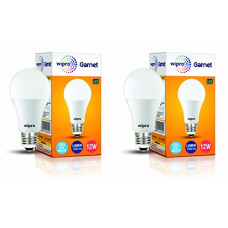 Deals, Discounts & Offers on  - Wipro Garnet Base E27 12-Watt LED Bulb (Pack of 2, White)
