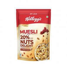 Deals, Discounts & Offers on  - Kelloggs Muesli 20% Nuts Delight | Multigrain Breakfast Cereal | High in Iron| High in Fibre | Naturally Cholesterol Free, 1 kg Pack
