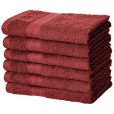 Deals, Discounts & Offers on  - AmazonBasics Cotton Hand Towel 500 GSM (Set of 6, Red)