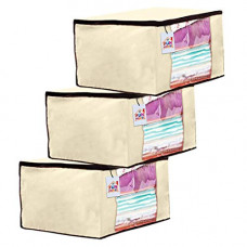 Deals, Discounts & Offers on  - Fun Homes 3 Pieces Non Woven Fabric Saree Cover/Clothes Organiser