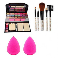 Deals, Discounts & Offers on Beauty Care - KHUSHI Makeup Kit + 5 Pcs Makeup Brush + 2 Pc Blender Puff Combo
