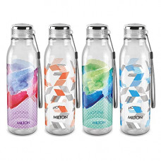 Deals, Discounts & Offers on  - Milton Helix 1000 Pet Water Bottle, Set of 4, 1 Litre Each, Assorted | BPA Free | 100% Leak Proof | Office Bottle | Gym Bottle | Home | Kitchen | Travel Bottle | Hiking | Treking Bottle