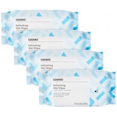 Deals, Discounts & Offers on  - [Amazon Fresh] Amazon Brand - Solimo Refreshing Wet Wipes, Ocean Breeze - 30 Wipes (Pack of 4)