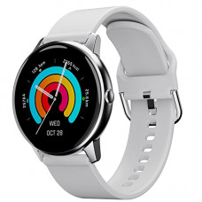 Deals, Discounts & Offers on Mobile Accessories -  Ambrane Curl Smartwatch with 15 Days Battery Life, 1.28 LucidDisplay, 24*7 Health Monitoring, Heart Rate, SPO2, Blood Pressure, Sleep Mode, Menstruation Tracking & Multiple Sports Modes (Mist Grey)