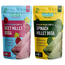 Deals, Discounts & Offers on  - Timios Organic Beetroot Millet and Spinach Millet Dosa Mix, Natural and Healthy Food, (Combi Pack)