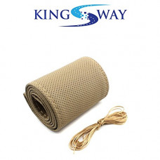 Deals, Discounts & Offers on  - Kingsway PU Leatherite Stiched Steering Cover For Hyundai New Verna Fludic (Beige Color)
