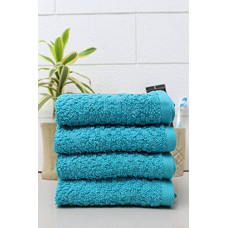 Deals, Discounts & Offers on  - AVI Living Cotton Textured Face Towel| Pack of 4 Face Towel| 450 GSM| Color: Turquoise