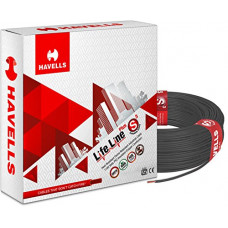 Deals, Discounts & Offers on Home Improvement - Havells Life Line Plus S3 0.75 sq mm PVC HRFR Cable (Black)