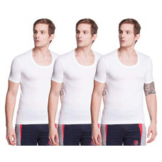 Deals, Discounts & Offers on Men - [Size M] Dollar Bigboss Men's White Pack of 3 J-Class Fine RNS Vest