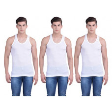 Deals, Discounts & Offers on Men - [Size S] Dollar Bigboss Men's White Pack of 3 Rib RN Vest