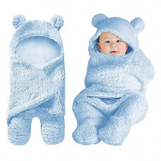 Deals, Discounts & Offers on Baby Care - BeyBee Newborn Babies 3 in 1 Baby Blanket Wrapper-Sleeping Bag (Blue Plain, 31 Inches, 0-9 Months) - Pack 2