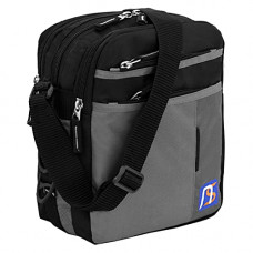 Deals, Discounts & Offers on  - NISUN Nylon 7 Zipper Pocket Sling Cross Body Travel Business Messenger One Side Shoulder Bag For Men (21x27x10.5cm, Black & Grey)