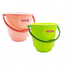 Deals, Discounts & Offers on  - Wonder Plastic Prime Bucket Set, 2 Bucket, 5 Liters, Pink & Green Color, Made in India
