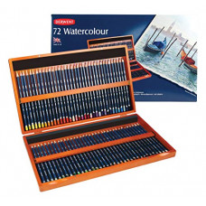 Deals, Discounts & Offers on Stationery - Derwent Watercolour Colouring Pencils Wooden Gift Box Set (Pack of 72)