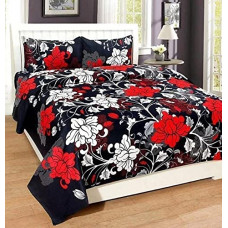 Deals, Discounts & Offers on  - Just Muralidhar & Sons Glace Cotton Check Printed Double Bedsheet with Two Pillow Cover